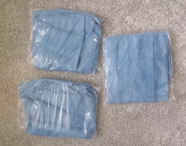 Delta Air Lines Economy Class 3x Throw Blankets, Plast-Wraped, Celtic Blue Color