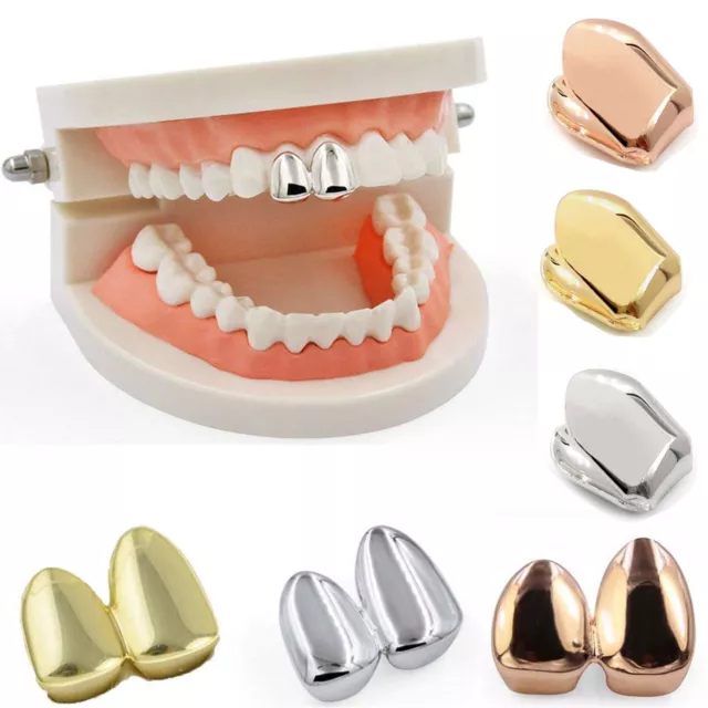 Single Double Cap Gold Plated Tooth Cap Hip Hop Teeth Grill Jewellery Grills