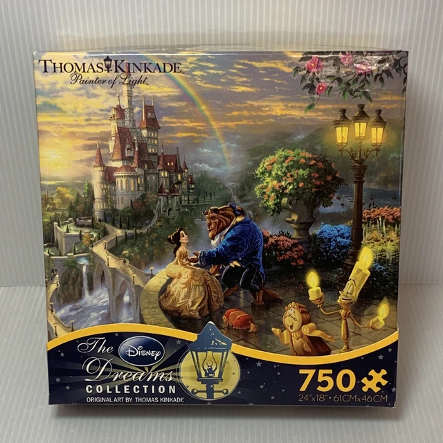 THOMAS KINKADE BEAUTY & THE BEAST Falling In Love Puzzle Disney Dream ...