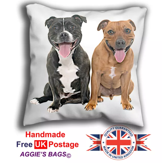 Staffordshire Bull terrier Cushion Design, Dog Art Bull terrier Pillow,