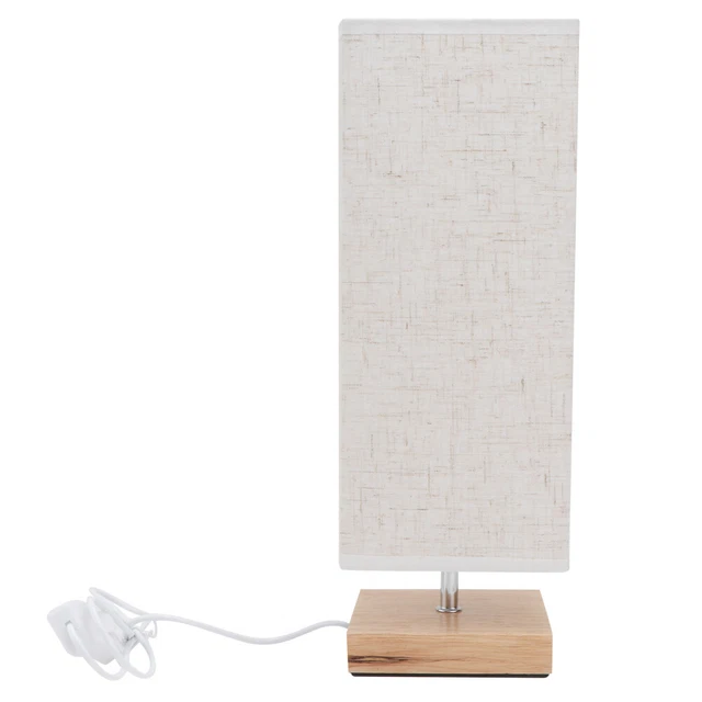 Wood Table Lamp Ambient Light Office Table Lights Desk Fabric Shade Table Light