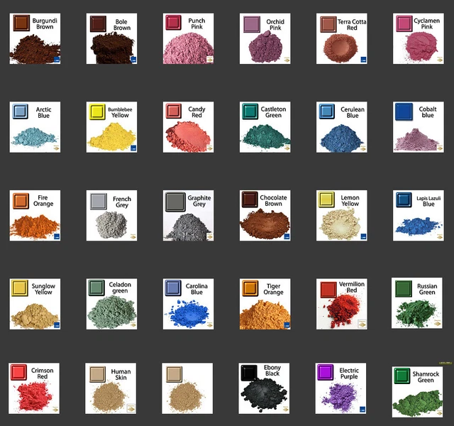 LOTE Pigmentos Cerámicos para Arcilla Cerámica Pigmentos Decoración Colores ceramic-glazes.com