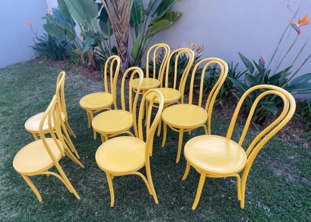 Thonet Bentwood Chair - No. 18 YELLOW - Set of 9