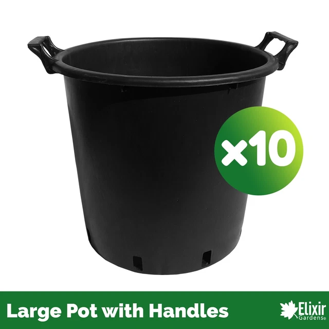 10 X HEAVY Duty 30 Litre Plastic Plant Pots with Handles | Containers/Tubs/ Pots 33.89 - PicClick UK