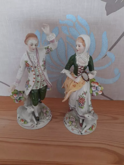 sitzendorf porcelain figurines. Male & Female Dancers.