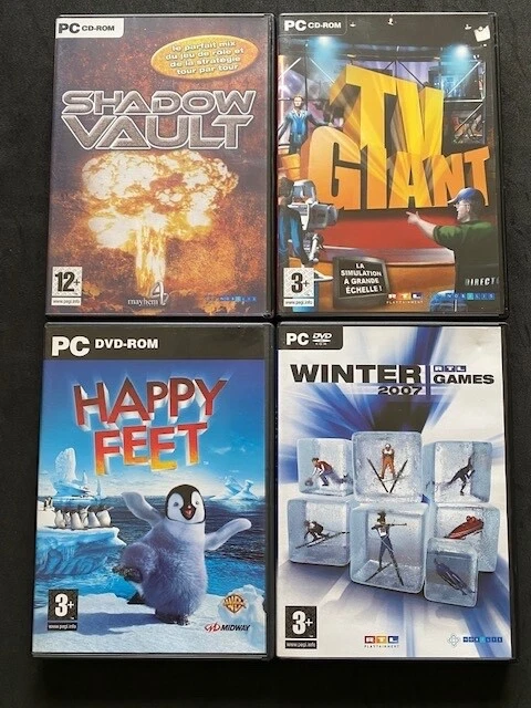 PC  CD-ROM:      LOT DE 9 JEUX         HAPPY FEET / BRICO PARTY …       (lot 7)