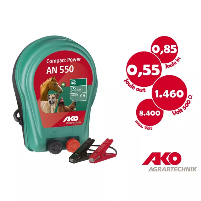 AKO Compact Power AN550 12V Weidezaungerät Elektrozaungerät Wanderreiten