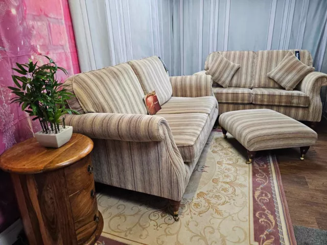 Parker Knoll Westbury 3 Piece Suite In Nouveau Stripe Rose Rrp £3900