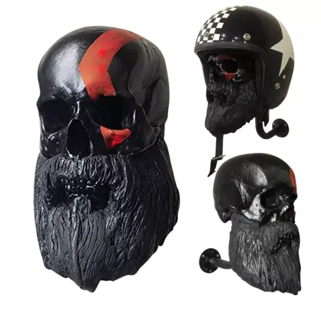 Motorcycle Helmet Holder Hook Jacket Coat Hanger Wall Mount Rack Black Steel