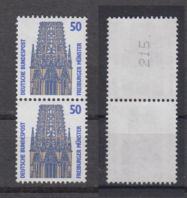 Bund 1340 A RM senkrechtes Paar mit ungerader neuer Nummer SWK 50 Pf postfrisch
