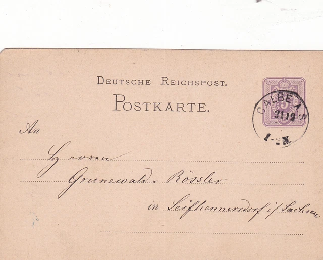PK Dt.Reichspost , 1877 , Calbe