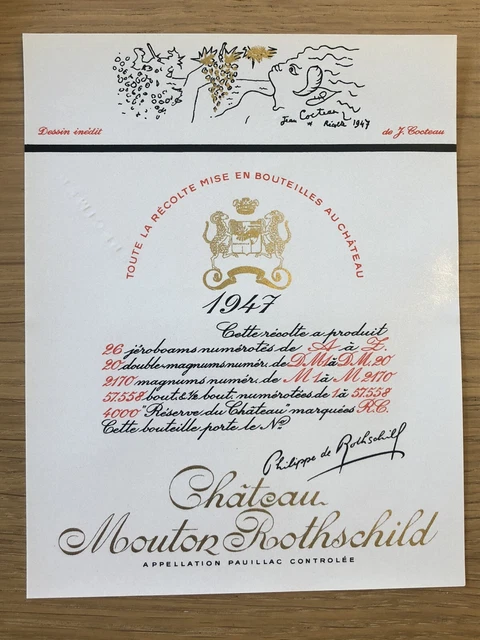 Étiquette Château Mouton Rothschild 1979 - 37,5 cl
