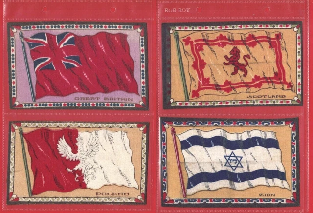 4x AMERICAN TOBACCO Co NATIONAL FLAGS - FELT BLANKET CIGARETTE ISSUE Gp.4 (TL06)