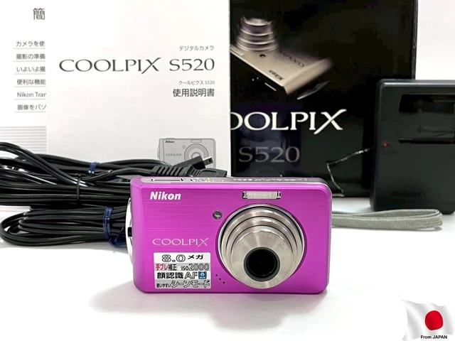 NIKON COOLPIX S520 8.0MP 3x Compact Digital Camera Pink From