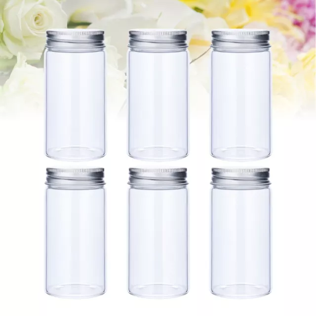 6 Pcs Aluminum Screw-on Lids Storage Containers for Kitchen Bar