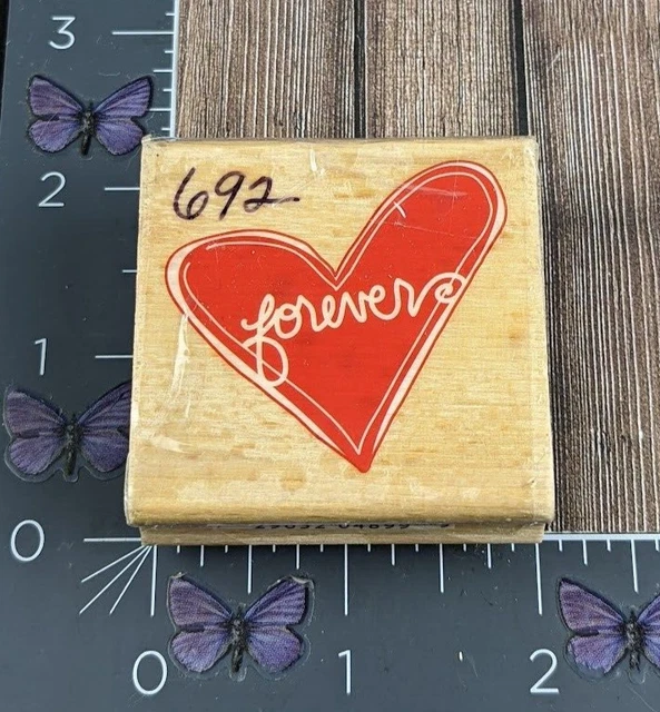 Studio G Forever Heart Rubber Stamp Etched Love Wood #AX89