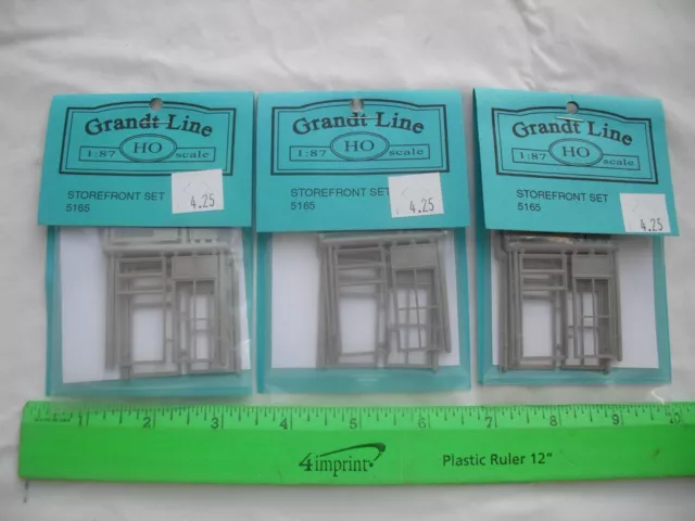 Lot of 3 Grandt Line 5165 Storefront Set, Windows Doors, Detail Parts, HO Scale