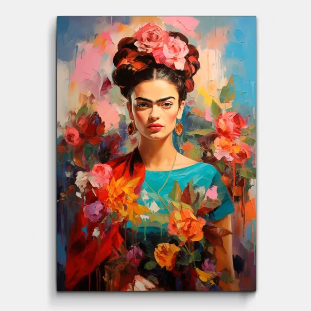 Frida Kahlo Bilder Wandbilder Leinwand Blumen Porträt Art Hochwertige Kunstdruck