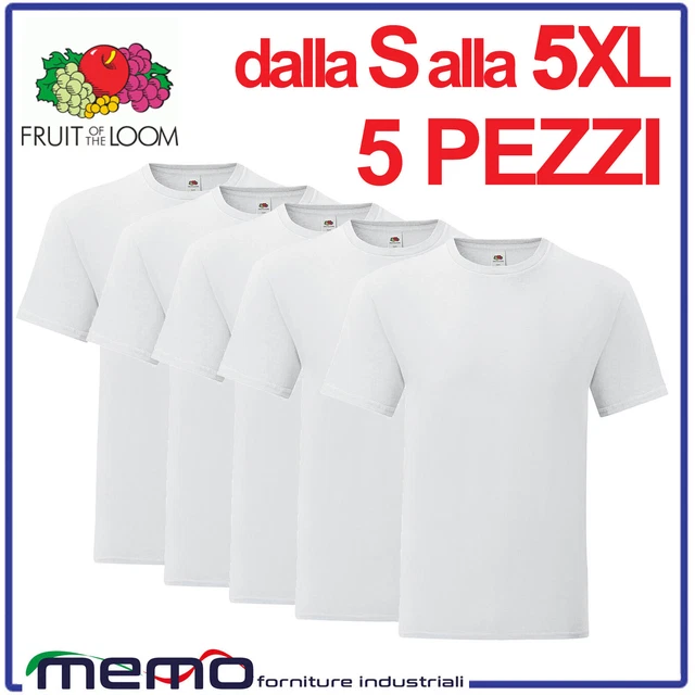 T SHIRT uomo donna maglia maglietta fruit of the loom COTONE BIANCA xl xxl xxxl