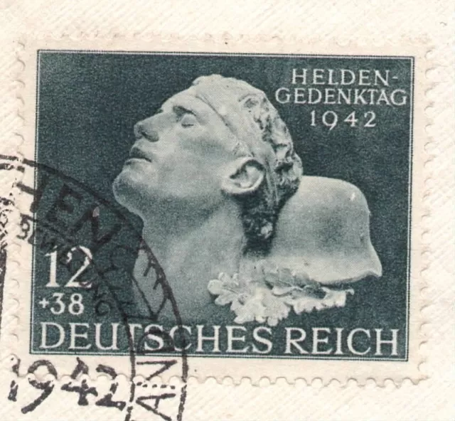 Deutsches Reich Mi.Nr. 812 II Plattenfehler weißer Fleck auf der Stirn.Brief 