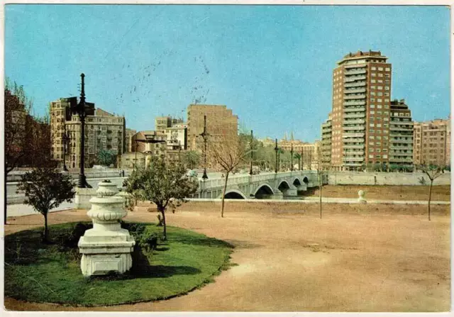 Postal Valencia. Puente sobre el Turia