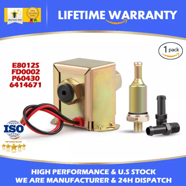 Electric Gas Diesel Fuel Pump 12V 2.5-4 PSI Low Pressure External Universal Cars
