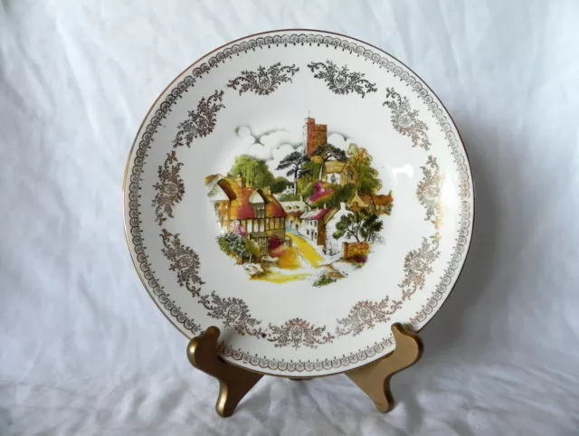 Gainsborough England VILLAGE SCENE Bone China Dinner Plate 9.5"