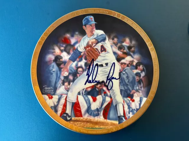 Nolan Ryan Autographed Texas Rangers "Still Going Strong" L/E Plate. Awesome.