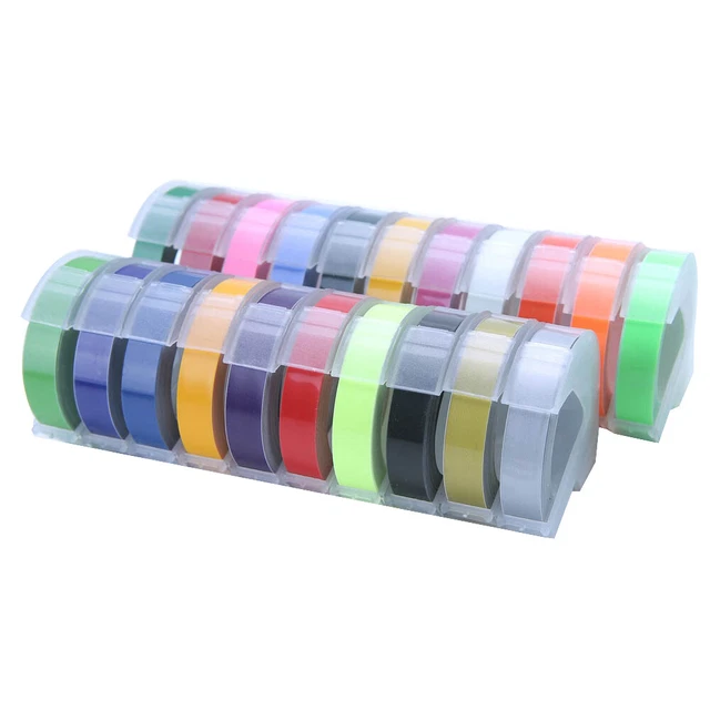 3D Label Maker Manual Embossing 9mm×3M Refill Tape For DYMO MOTEX 19 Colours
