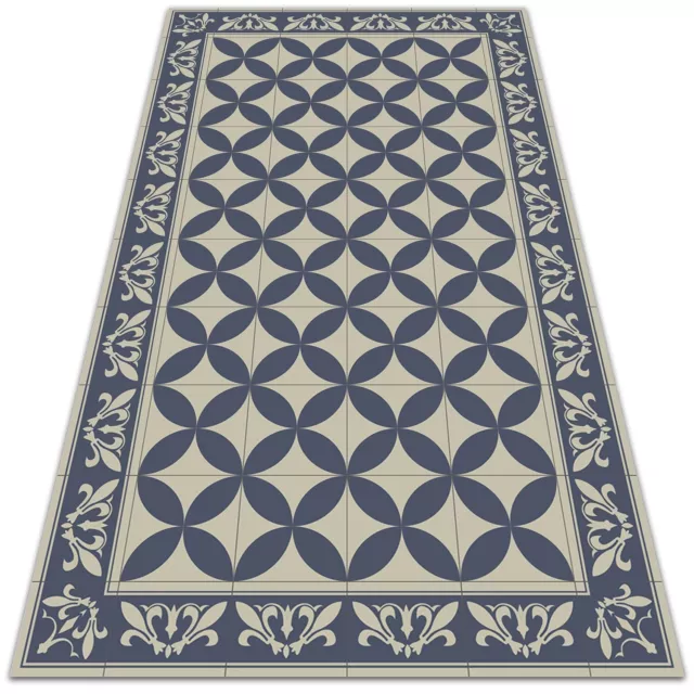 Extra Large Entryway Outdoor Patio Vinyl Rug Mat Azulejos pattern 150x225