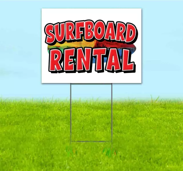 SURFBOARD RENTAL 18x24 Yard Sign Corrugated Plastic Bandit USA