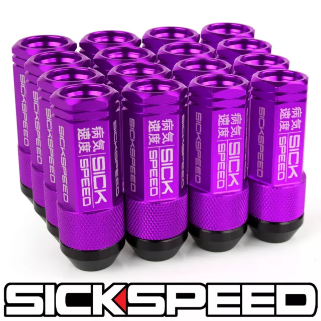 SICKSPEED 16PC Violet Aluminium Étendu 50MM 2 PC Écrou Écrous Roues 1/2X20 N30