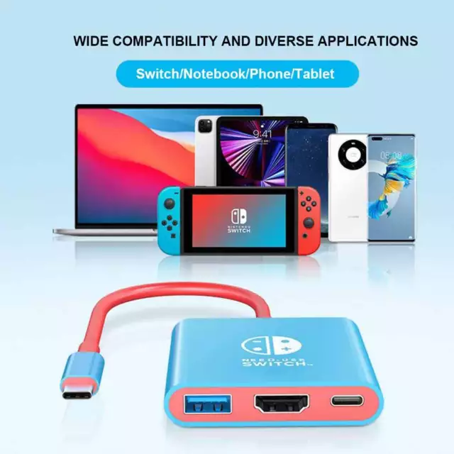 Nintendo Switch Docking Station TYPE-C Hub with HDMI and USB 3.0 Gaming Portable