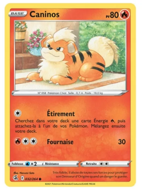 Caninos 032/264 Pokemon EB08 Fusion Fist Common Card FR