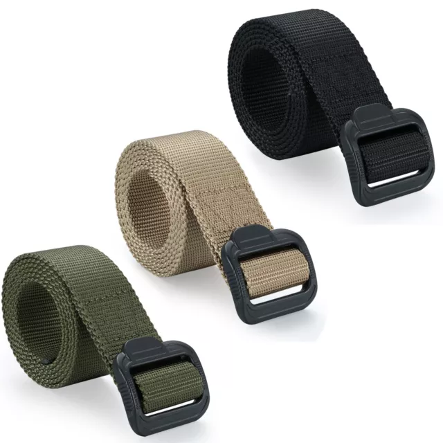 Mens Outdoor Sports Military Tactical Nylon Waistband Canvas Web Belt Adjustable