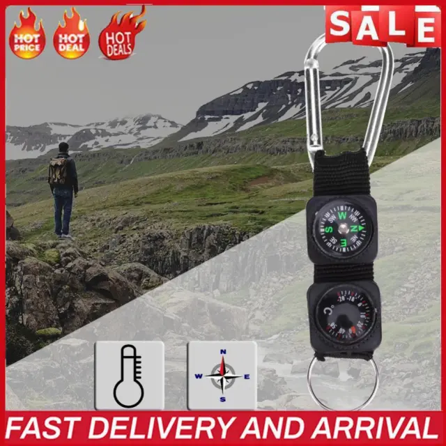 3"" 1 Climbing Compass Multifunction Mini Compass Black for Camping Hiking Tool