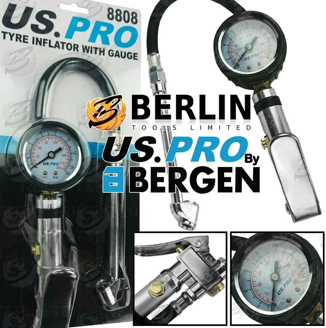 Professional Garage Air Line Tyre Inflator With Pressure Gauge