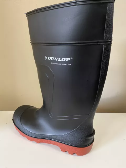 Dunlop Warwick Vollsicherheits-Wellies Mit Stahlzehenkappe - Neu Grösse 12Uk Schwarz/Rot 2