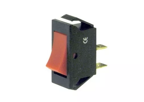 Interruttore a bilanciere 220V 16A unipolare tasto rosso 12V switch 30x14mm 8490