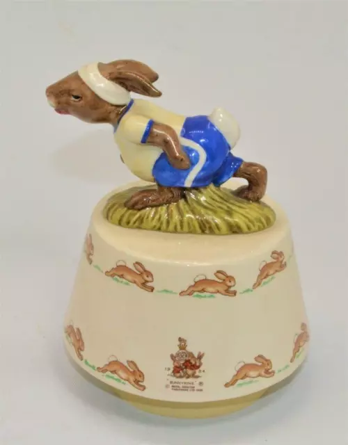 1987 Royal Doulton Chine Angleterre Bunnykins Jogging #DB37 Musique Boîte