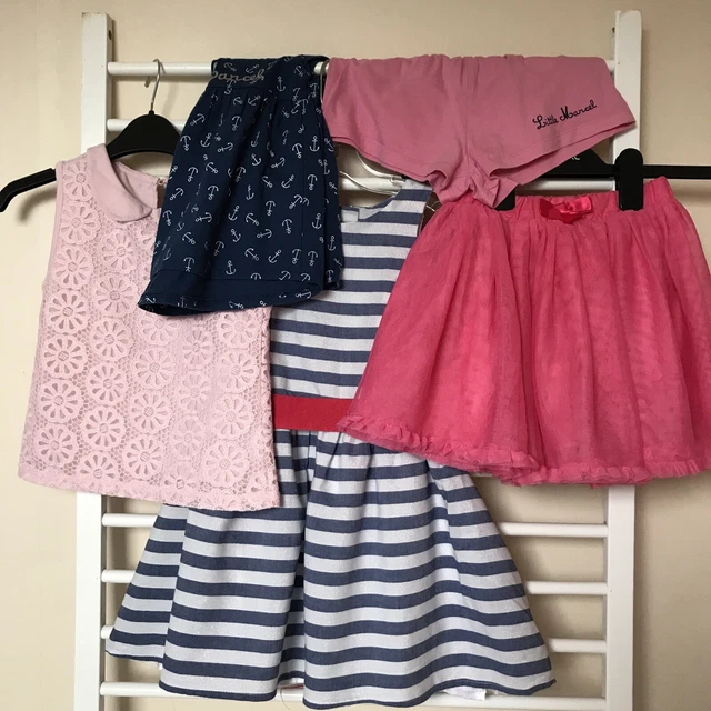 M&S H&M girls summer clothing age 5-6 dress skirt tops