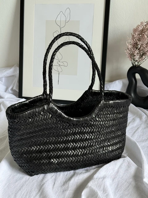 Borsa In Vera Pelle Intrecciata Vintage - Made In Italy - Lulu J Boutique