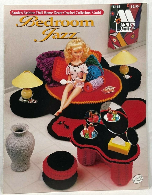 Annies 1994 dormitorio jazz 541B de moda muñeca crochet muebles libro modelo 9552