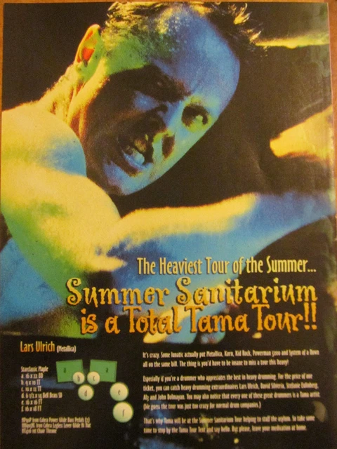 Metallica, Lars Ulrich, Tama Drums, Full Page Promotional Ad