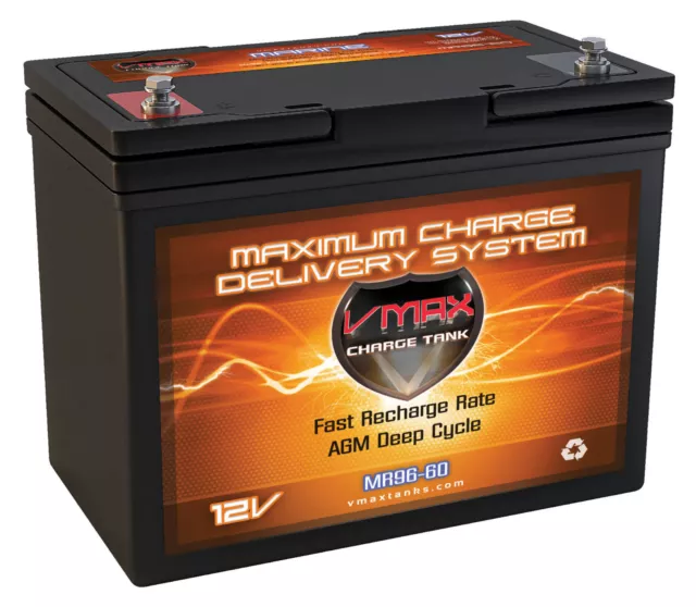VMAX MR96 12V AGM Battery for Freshwater Bow Mount Trolling