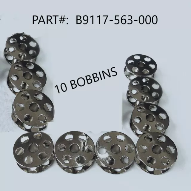 10 LARGE BOBBINS #B9117-563-000 for JUKI LU 563 1508 1510 1560 1565 SINGER 211U