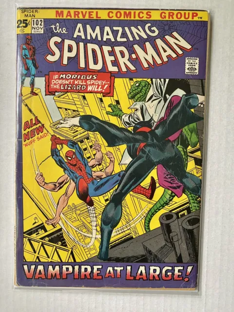 Amazing Spider-Man #102 Marvel 1971 2nd appearance of Moribus No Back Cover