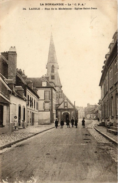 CPA AK La Normandie - LAIGLE - Rue de la Madeleine - Church of St-JEAN (355778)