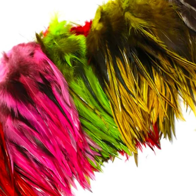 BADGER SADDLE HACKLE - Hareline Fly Tying 5" - 7" Strung Rooster Feathers NEW!