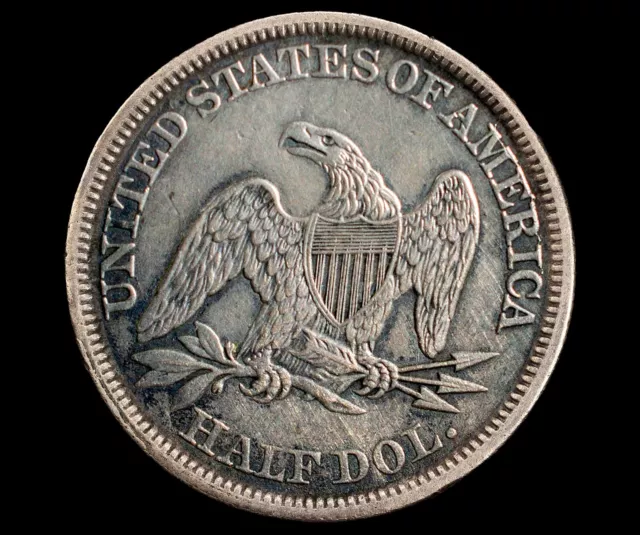 1843 Seated Liberty Half Dollar 50c GEM BU *Mint Error* Die Break w/Free Sisters 3
